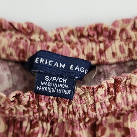 American Eagle Outfitters Pink Ditsy Floral 3/4 Sleeves Dress Sz Small Y2K 90s - Picture 3 of 11